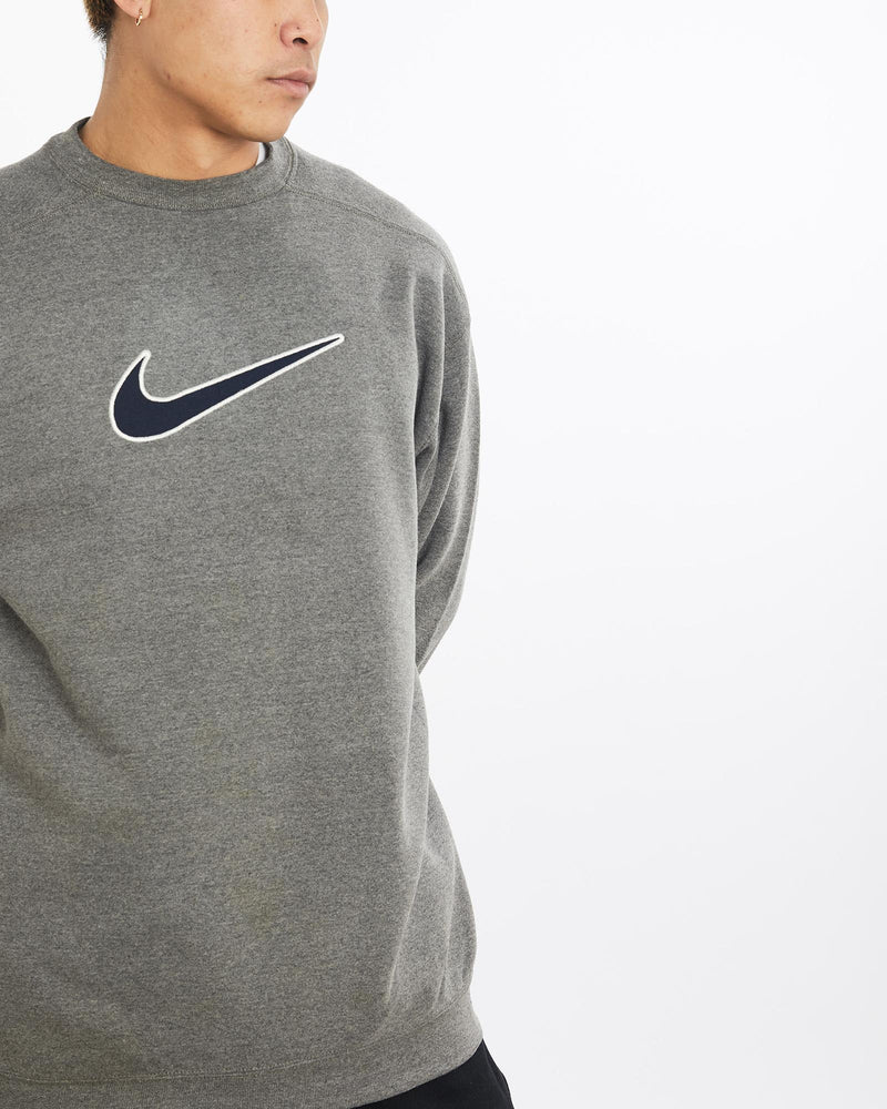 Vintage, 90s, Nike, Sweatshirt, The Real Deal, size extra large, colour Grey, newtown, sydney, australia, thrift store, opshop, preloved, secondhand, sustainable, retro, antique, 70s, 80s, 90s, 2000s, 00s, fashion, clothing, streetwear, trendy, garment, style, boutique, store, shop, archive, sale, cheap, best, top, Sweats and hoodies