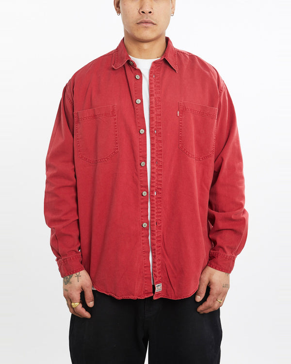 Vintage, Levi's, Button, Up, Shirt, The Real Deal, size extra large, colour Red, newtown, sydney, australia, thrift store, opshop, preloved, secondhand, sustainable, retro, antique, 70s, 80s, 90s, 2000s, 00s, fashion, clothing, streetwear, trendy, garment, style, boutique, store, shop, archive, sale, cheap, best, top, Shirts