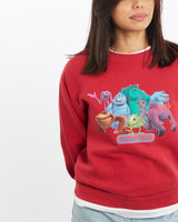 Vintage, Disney, Monsters,, Inc, Sweatshirt, The Real Deal, size double extra small, colour Red, newtown, sydney, australia, thrift store, opshop, preloved, secondhand, sustainable, retro, antique, 70s, 80s, 90s, 2000s, 00s, fashion, clothing, streetwear, trendy, garment, style, boutique, store, shop, archive, sale, cheap, best, top, Sweats and hoodies