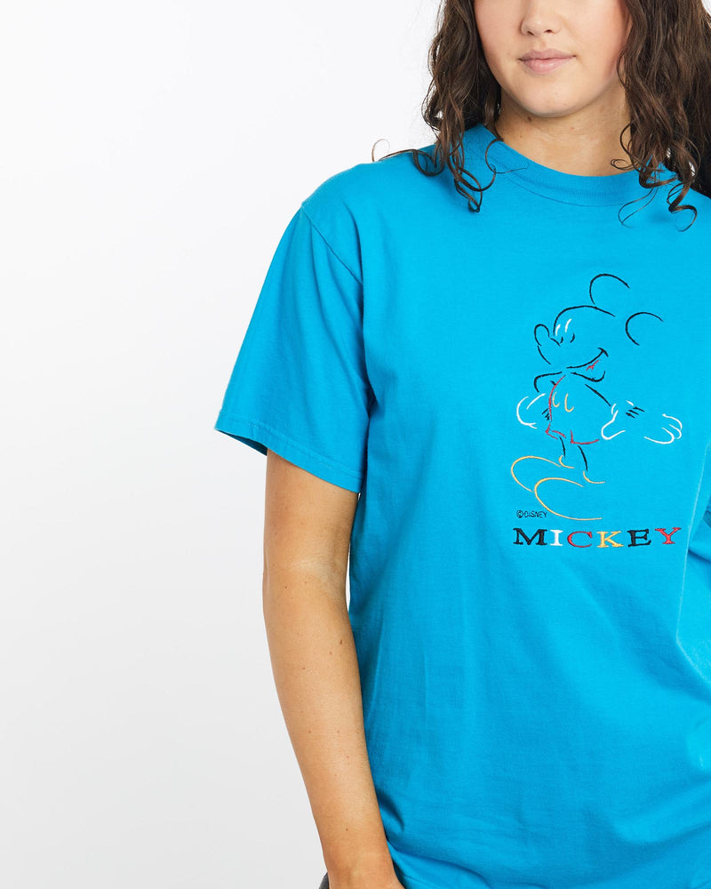 Vintage, 90s, Disney, Mickey, Mouse, Tee, The Real Deal, size medium, colour Blue, newtown, sydney, australia, thrift store, opshop, preloved, secondhand, sustainable, retro, antique, 70s, 80s, 90s, 2000s, 00s, fashion, clothing, streetwear, trendy, garment, style, boutique, store, shop, archive, sale, cheap, best, top, T-Shirts