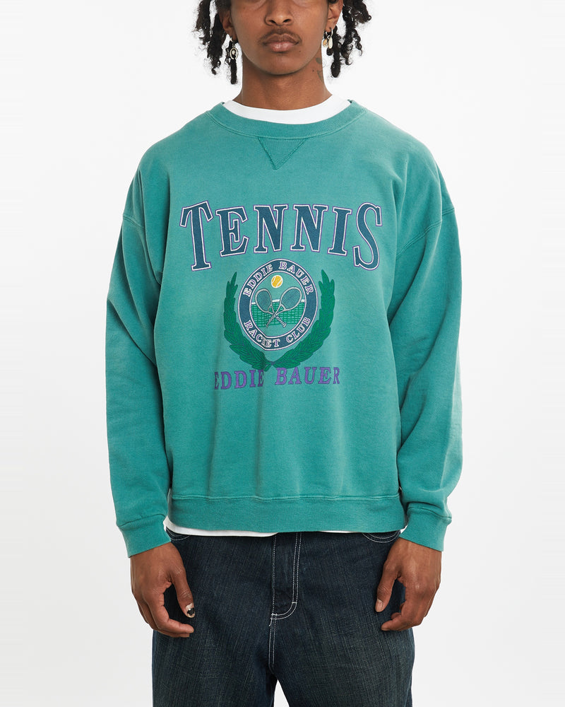 Vintage 90s Eddie Bauer Tennis 'Racket Club' Sweatshirt <br>L , The Real Deal , newtown, sydney, australia, thrift store, opshop, preloved, secondhand, sustainable, retro, antique, 70s, 80s, 90s, 2000s, 00s, fashion, clothing, streetwear, trendy, garment, style, boutique, store, shop, archive, sale, cheap, best, top