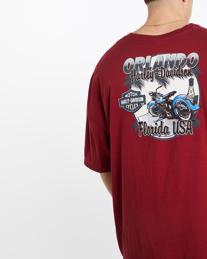 Vintage, Harley, Davidson, Tee, The Real Deal, size XXXL, colour Burgundy, newtown, sydney, australia, thrift store, opshop, preloved, secondhand, sustainable, retro, antique, 70s, 80s, 90s, 2000s, 00s, fashion, clothing, streetwear, trendy, garment, style, boutique, store, shop, archive, sale, cheap, best, top, T-Shirts