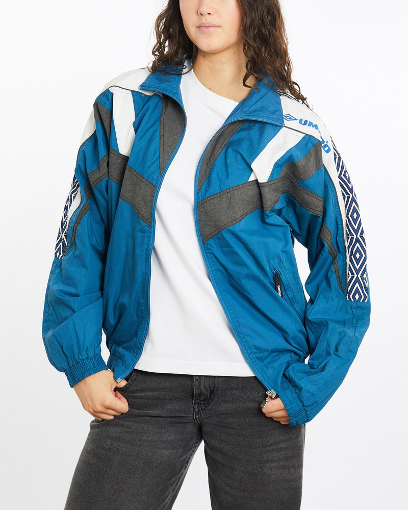 Vintage, 90s, Umbro, Track, Jacket, The Real Deal, size medium, colour Blue, newtown, sydney, australia, thrift store, opshop, preloved, secondhand, sustainable, retro, antique, 70s, 80s, 90s, 2000s, 00s, fashion, clothing, streetwear, trendy, garment, style, boutique, store, shop, archive, sale, cheap, best, top, Jackets