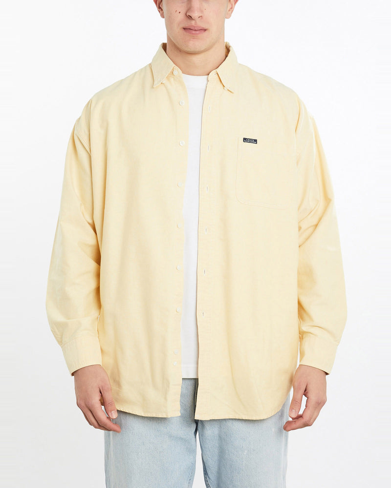 Vintage, 90s, Chaps, Ralph, Lauren, Button, Up, Shirt, The Real Deal, size double extra large, colour Yellow, newtown, sydney, australia, thrift store, opshop, preloved, secondhand, sustainable, retro, antique, 70s, 80s, 90s, 2000s, 00s, fashion, clothing, streetwear, trendy, garment, style, boutique, store, shop, archive, sale, cheap, best, top, Shirts