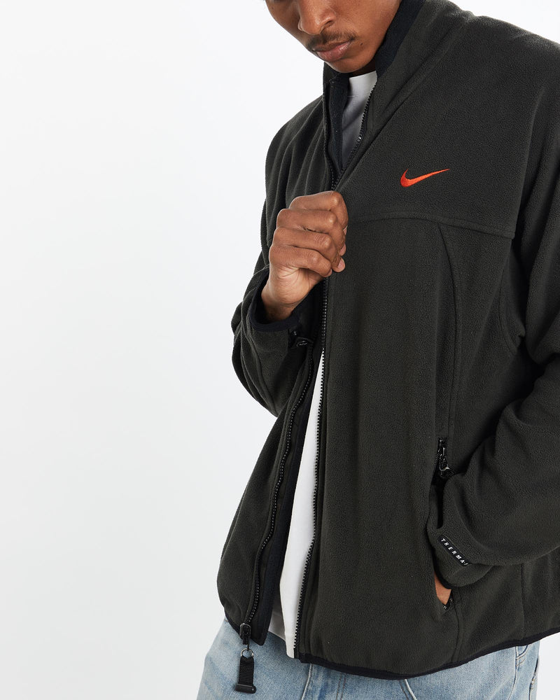 Vintage, Nike, ACG, Therma-Fit, Full, Zip, Fleece, Sweatshirt, The Real Deal, size large, colour Grey, newtown, sydney, australia, thrift store, opshop, preloved, secondhand, sustainable, retro, antique, 70s, 80s, 90s, 2000s, 00s, fashion, clothing, streetwear, trendy, garment, style, boutique, store, shop, archive, sale, cheap, best, top, Sweats and hoodies