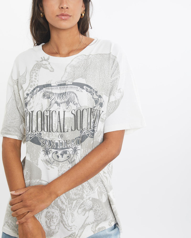 Vintage, 90s, Zoological, Society, of, San, Diego, Wildlife, Tee, The Real Deal, size medium, colour White, newtown, sydney, australia, thrift store, opshop, preloved, secondhand, sustainable, retro, antique, 70s, 80s, 90s, 2000s, 00s, fashion, clothing, streetwear, trendy, garment, style, boutique, store, shop, archive, sale, cheap, best, top, T-Shirts