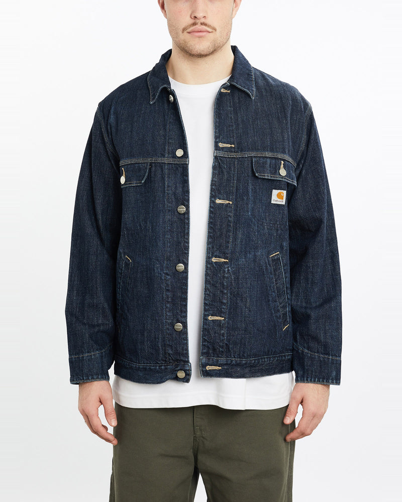 Vintage, Carhartt, Denim, Jacket, The Real Deal, size large, colour Navy, newtown, sydney, australia, thrift store, opshop, preloved, secondhand, sustainable, retro, antique, 70s, 80s, 90s, 2000s, 00s, fashion, clothing, streetwear, trendy, garment, style, boutique, store, shop, archive, sale, cheap, best, top, Jackets