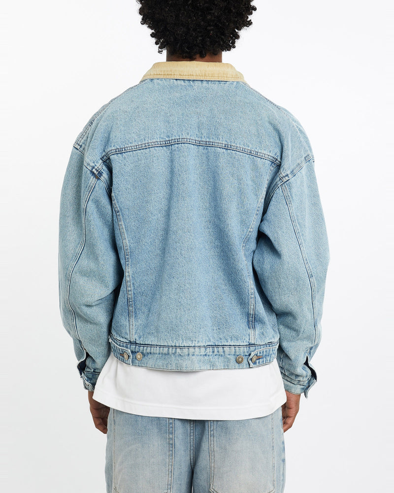 Vintage, 90s, Wrangler, Blanket, Lined, Denim, Jacket, The Real Deal, size large, colour Blue, newtown, sydney, australia, thrift store, opshop, preloved, secondhand, sustainable, retro, antique, 70s, 80s, 90s, 2000s, 00s, fashion, clothing, streetwear, trendy, garment, style, boutique, store, shop, archive, sale, cheap, best, top, Jackets