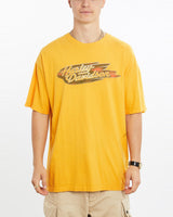 Vintage, Harley, Davidson, Tee, The Real Deal, size large, colour Yellow, newtown, sydney, australia, thrift store, opshop, preloved, secondhand, sustainable, retro, antique, 70s, 80s, 90s, 2000s, 00s, fashion, clothing, streetwear, trendy, garment, style, boutique, store, shop, archive, sale, cheap, best, top, T-Shirts