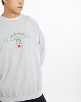 Vintage, NFL, New, York, Jets, Sweatshirt, The Real Deal, size extra large, colour Grey, newtown, sydney, australia, thrift store, opshop, preloved, secondhand, sustainable, retro, antique, 70s, 80s, 90s, 2000s, 00s, fashion, clothing, streetwear, trendy, garment, style, boutique, store, shop, archive, sale, cheap, best, top, Sweats and hoodies