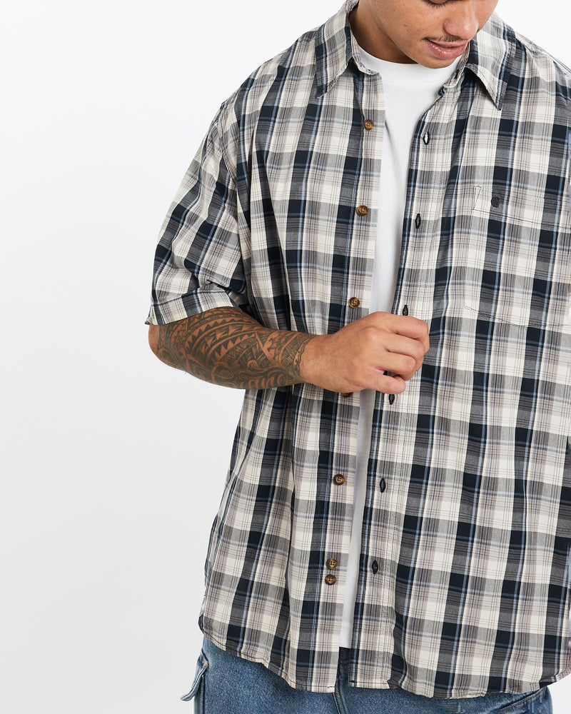 Vintage, 90s, Carhartt, Short, Sleeve, Button, Up, Shirt, The Real Deal, size extra large, colour Multicolour, newtown, sydney, australia, thrift store, opshop, preloved, secondhand, sustainable, retro, antique, 70s, 80s, 90s, 2000s, 00s, fashion, clothing, streetwear, trendy, garment, style, boutique, store, shop, archive, sale, cheap, best, top, Shirts