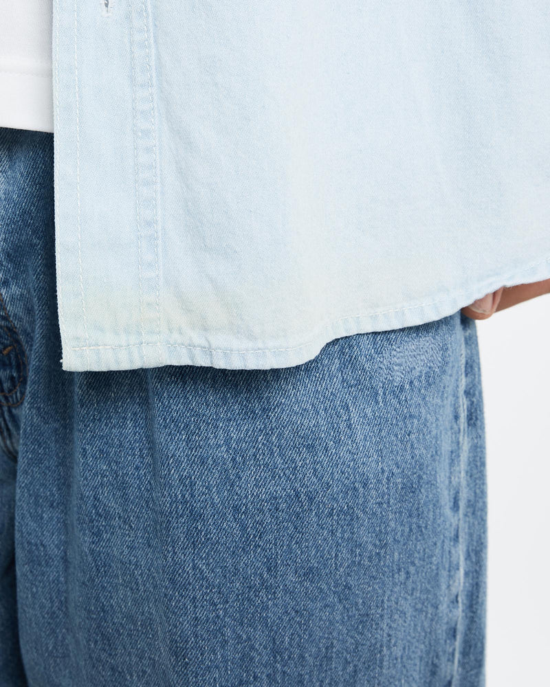 Vintage, 90s, Planet, Hollywood, Denim, Button, Up, Shirt, The Real Deal, size extra large, colour Blue, newtown, sydney, australia, thrift store, opshop, preloved, secondhand, sustainable, retro, antique, 70s, 80s, 90s, 2000s, 00s, fashion, clothing, streetwear, trendy, garment, style, boutique, store, shop, archive, sale, cheap, best, top, Shirts