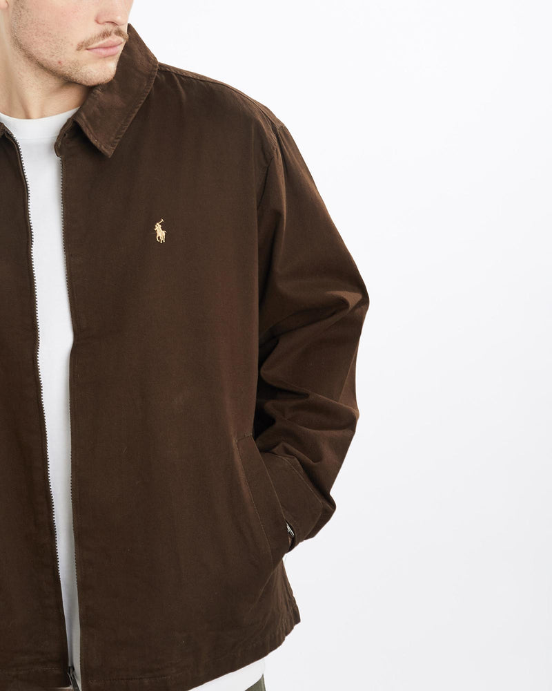 Vintage, 90s, Polo, Ralph, Lauren, Harrington, Jacket, The Real Deal, size extra large, colour Brown, newtown, sydney, australia, thrift store, opshop, preloved, secondhand, sustainable, retro, antique, 70s, 80s, 90s, 2000s, 00s, fashion, clothing, streetwear, trendy, garment, style, boutique, store, shop, archive, sale, cheap, best, top, Jackets