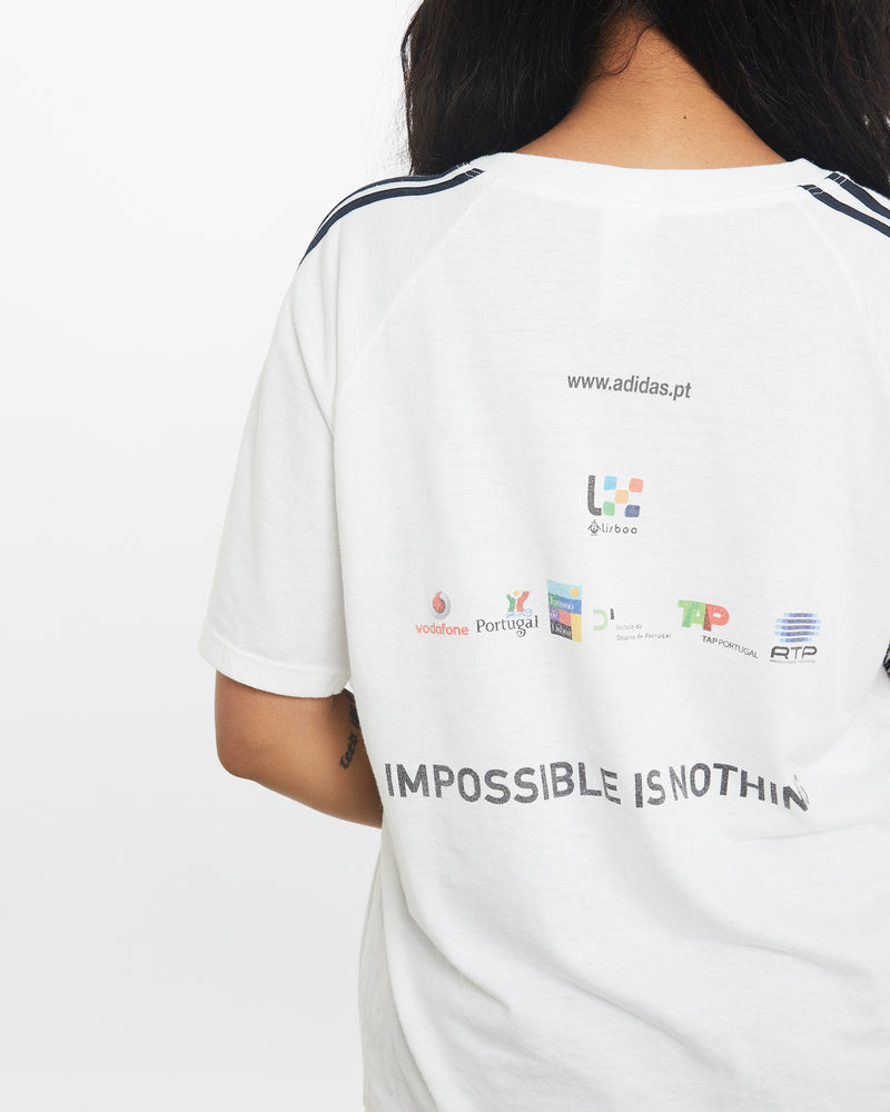 Vintage Adidas Lisbon Marathon Tee <br>S , The Real Deal , newtown, sydney, australia, thrift store, opshop, preloved, secondhand, sustainable, retro, antique, 70s, 80s, 90s, 2000s, 00s, fashion, clothing, streetwear, trendy, garment, style, boutique, store, shop, archive, sale, cheap, best, top