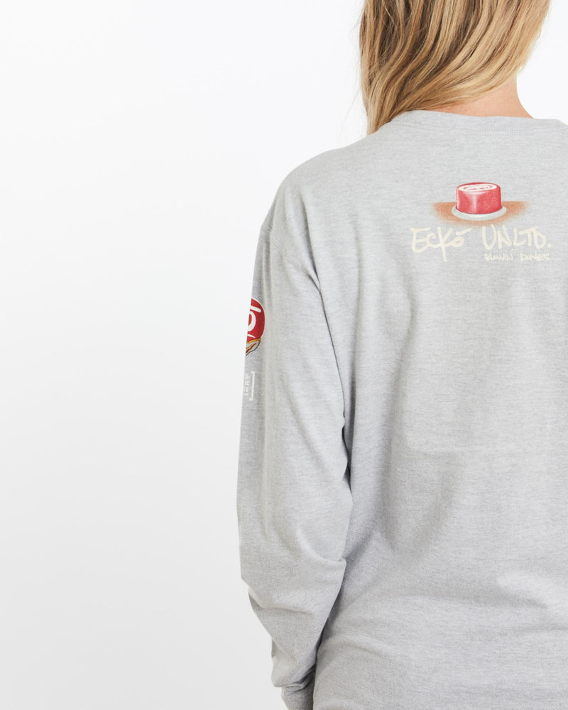 Vintage, Ecko, Unltd., Long, Sleeve, Tee, The Real Deal, size medium, colour Grey, newtown, sydney, australia, thrift store, opshop, preloved, secondhand, sustainable, retro, antique, 70s, 80s, 90s, 2000s, 00s, fashion, clothing, streetwear, trendy, garment, style, boutique, store, shop, archive, sale, cheap, best, top, T-Shirts