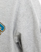 Vintage, 90s, NFL, Jacksonville, Jaguars, Tee, The Real Deal, size large, colour Grey, newtown, sydney, australia, thrift store, opshop, preloved, secondhand, sustainable, retro, antique, 70s, 80s, 90s, 2000s, 00s, fashion, clothing, streetwear, trendy, garment, style, boutique, store, shop, archive, sale, cheap, best, top, T-Shirts