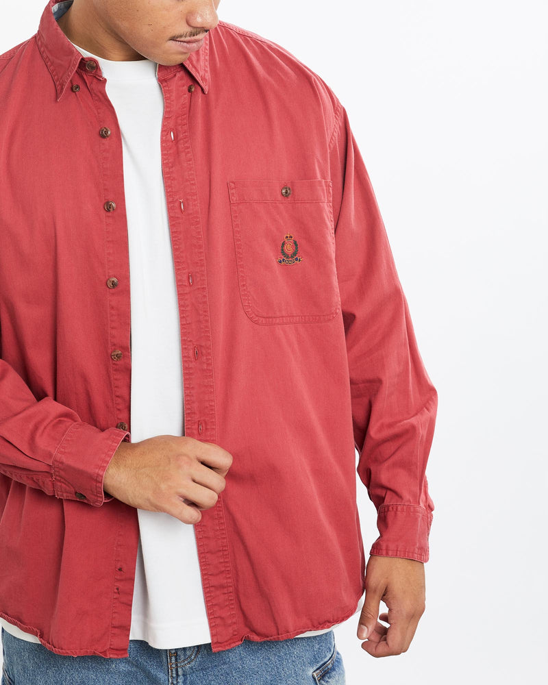 Vintage, 90s, Chaps, Ralph, Lauren, Button, Up, Shirt, The Real Deal, size extra large, colour Burgundy, newtown, sydney, australia, thrift store, opshop, preloved, secondhand, sustainable, retro, antique, 70s, 80s, 90s, 2000s, 00s, fashion, clothing, streetwear, trendy, garment, style, boutique, store, shop, archive, sale, cheap, best, top, Shirts