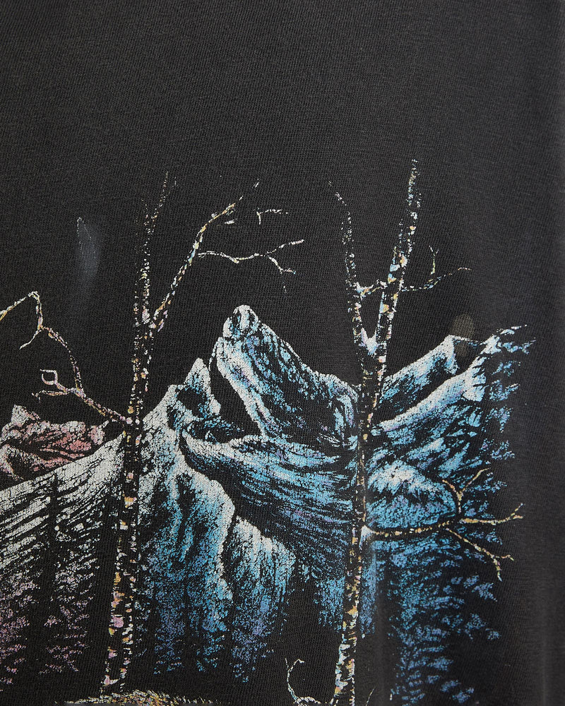 Vintage, 1995, Wolf, Wildlife, Tee, The Real Deal, size large, colour Black, newtown, sydney, australia, thrift store, opshop, preloved, secondhand, sustainable, retro, antique, 70s, 80s, 90s, 2000s, 00s, fashion, clothing, streetwear, trendy, garment, style, boutique, store, shop, archive, sale, cheap, best, top, T-Shirts