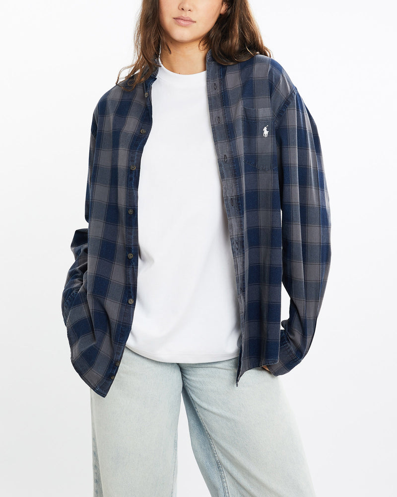 Vintage, 90s, Polo, Ralph, Lauren, Button, Up, Shirt, The Real Deal, size medium, colour Blue, newtown, sydney, australia, thrift store, opshop, preloved, secondhand, sustainable, retro, antique, 70s, 80s, 90s, 2000s, 00s, fashion, clothing, streetwear, trendy, garment, style, boutique, store, shop, archive, sale, cheap, best, top, Shirts