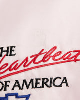 Vintage, 90s, Chevy, Heartbeat, Of, America', Satin, Bomber, Jacket, The Real Deal, size extra large, colour Pink, newtown, sydney, australia, thrift store, opshop, preloved, secondhand, sustainable, retro, antique, 70s, 80s, 90s, 2000s, 00s, fashion, clothing, streetwear, trendy, garment, style, boutique, store, shop, archive, sale, cheap, best, top, Jackets