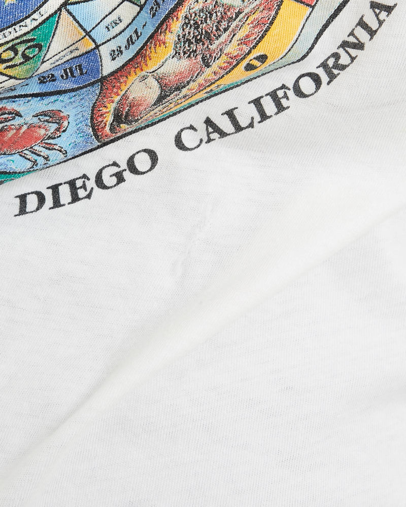 Vintage, 90s, Ecologically, Aware, Horoscope, Tee, The Real Deal, size extra small, colour Grey, newtown, sydney, australia, thrift store, opshop, preloved, secondhand, sustainable, retro, antique, 70s, 80s, 90s, 2000s, 00s, fashion, clothing, streetwear, trendy, garment, style, boutique, store, shop, archive, sale, cheap, best, top, T-Shirts