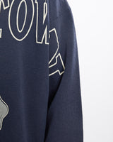 Vintage, 90s, NCAA, Georgetown, Hoyas, Sweatshirt, The Real Deal, size large, colour Navy, newtown, sydney, australia, thrift store, opshop, preloved, secondhand, sustainable, retro, antique, 70s, 80s, 90s, 2000s, 00s, fashion, clothing, streetwear, trendy, garment, style, boutique, store, shop, archive, sale, cheap, best, top, Sweats and hoodies