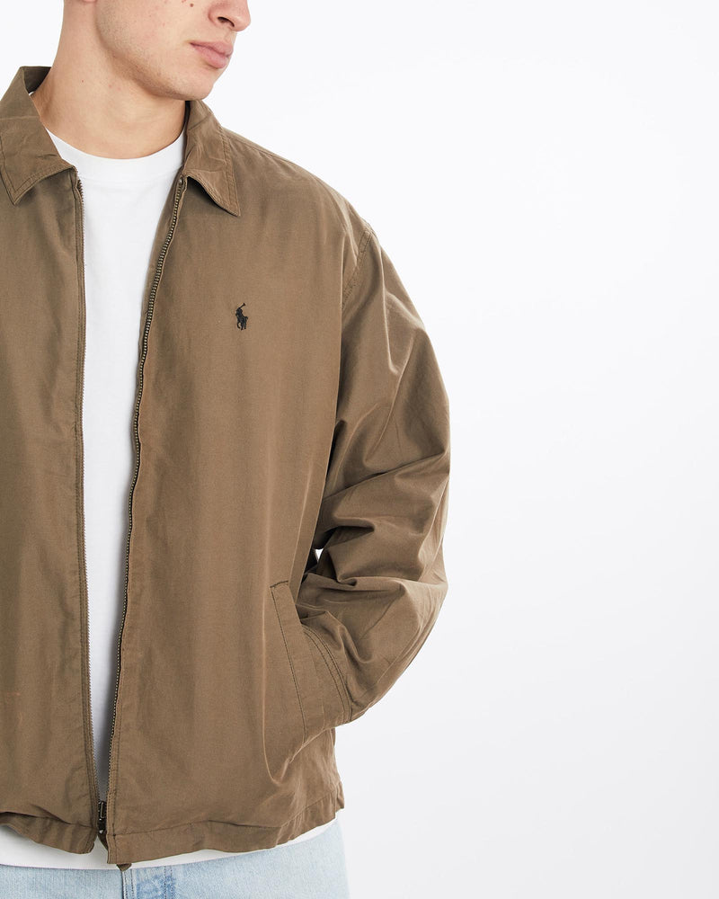 Vintage, 90s, Polo, Ralph, Lauren, Harrington, Jacket, The Real Deal, size double extra large, colour Brown, newtown, sydney, australia, thrift store, opshop, preloved, secondhand, sustainable, retro, antique, 70s, 80s, 90s, 2000s, 00s, fashion, clothing, streetwear, trendy, garment, style, boutique, store, shop, archive, sale, cheap, best, top, Jackets