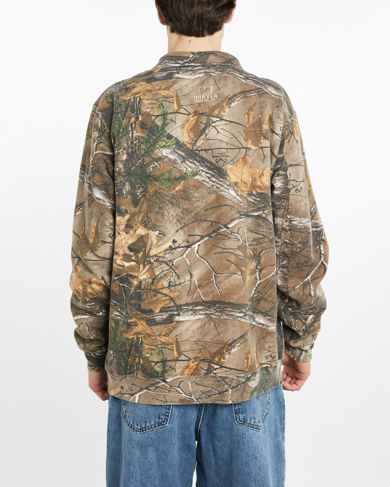 Vintage, Russell, Athletic, Realtree, Camo, Quarter, Zip, Sweatshirt, The Real Deal, size extra large, colour Brown, newtown, sydney, australia, thrift store, opshop, preloved, secondhand, sustainable, retro, antique, 70s, 80s, 90s, 2000s, 00s, fashion, clothing, streetwear, trendy, garment, style, boutique, store, shop, archive, sale, cheap, best, top, Sweats and hoodies