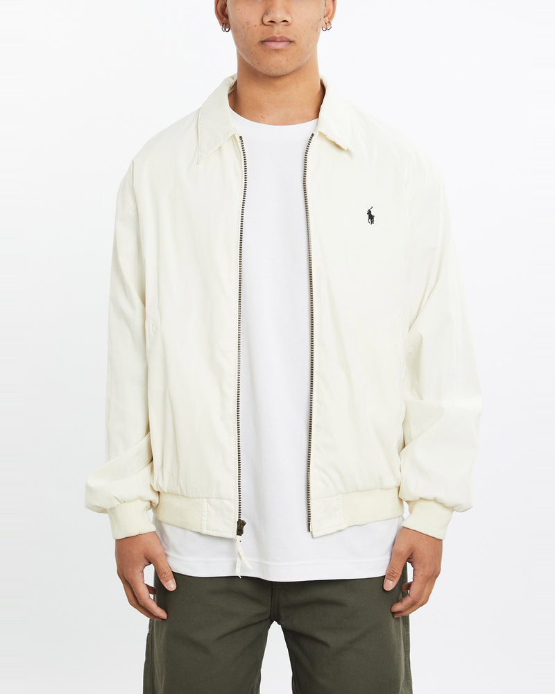 Vintage, 90s, Polo, Ralph, Lauren, Harrington, Jacket, The Real Deal, size large, colour Beige, newtown, sydney, australia, thrift store, opshop, preloved, secondhand, sustainable, retro, antique, 70s, 80s, 90s, 2000s, 00s, fashion, clothing, streetwear, trendy, garment, style, boutique, store, shop, archive, sale, cheap, best, top, Jackets