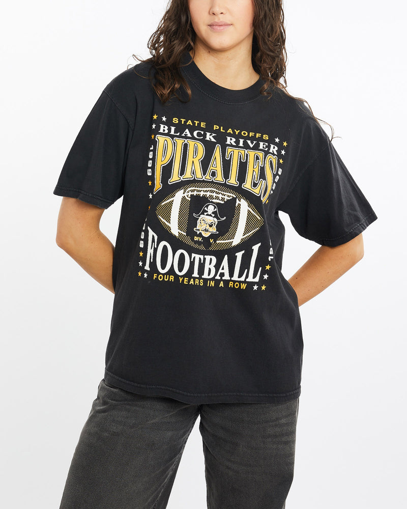 Vintage, 1999, MLB, Pittsburgh, Pirates, Tee, The Real Deal, size medium, colour Black, newtown, sydney, australia, thrift store, opshop, preloved, secondhand, sustainable, retro, antique, 70s, 80s, 90s, 2000s, 00s, fashion, clothing, streetwear, trendy, garment, style, boutique, store, shop, archive, sale, cheap, best, top, T-Shirts