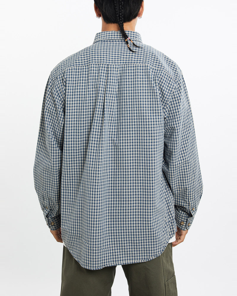 Vintage, Carhartt, Button, Up, Shirt, The Real Deal, size large, colour Blue, newtown, sydney, australia, thrift store, opshop, preloved, secondhand, sustainable, retro, antique, 70s, 80s, 90s, 2000s, 00s, fashion, clothing, streetwear, trendy, garment, style, boutique, store, shop, archive, sale, cheap, best, top, Shirts