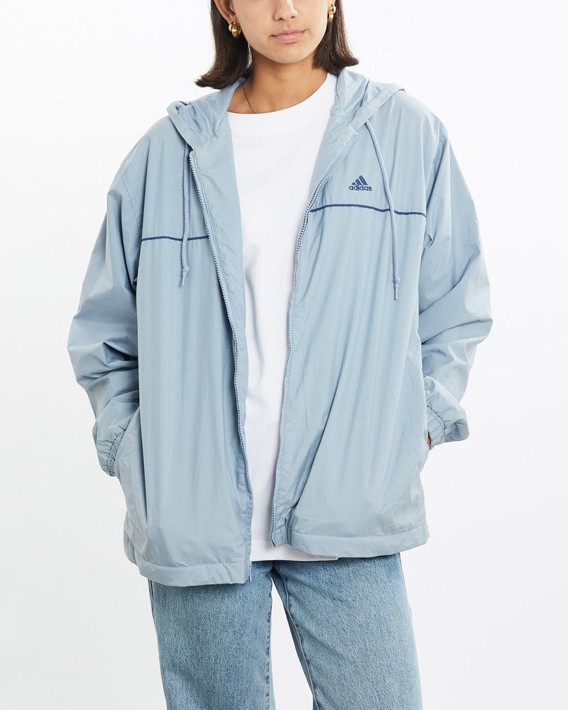 Vintage, Adidas, Windbreaker, Jacket, The Real Deal, size small, colour Blue, newtown, sydney, australia, thrift store, opshop, preloved, secondhand, sustainable, retro, antique, 70s, 80s, 90s, 2000s, 00s, fashion, clothing, streetwear, trendy, garment, style, boutique, store, shop, archive, sale, cheap, best, top, Jackets