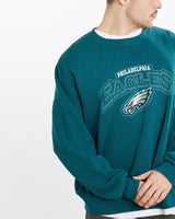 Vintage, NFL, Philadelphia, Eagles, Sweatshirt, The Real Deal, size extra large, colour Green, newtown, sydney, australia, thrift store, opshop, preloved, secondhand, sustainable, retro, antique, 70s, 80s, 90s, 2000s, 00s, fashion, clothing, streetwear, trendy, garment, style, boutique, store, shop, archive, sale, cheap, best, top, Sweats and hoodies