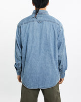 Vintage, Calvin, Klein, Denim, Button, Up, Shirt, The Real Deal, size large, colour Blue, newtown, sydney, australia, thrift store, opshop, preloved, secondhand, sustainable, retro, antique, 70s, 80s, 90s, 2000s, 00s, fashion, clothing, streetwear, trendy, garment, style, boutique, store, shop, archive, sale, cheap, best, top, Shirts