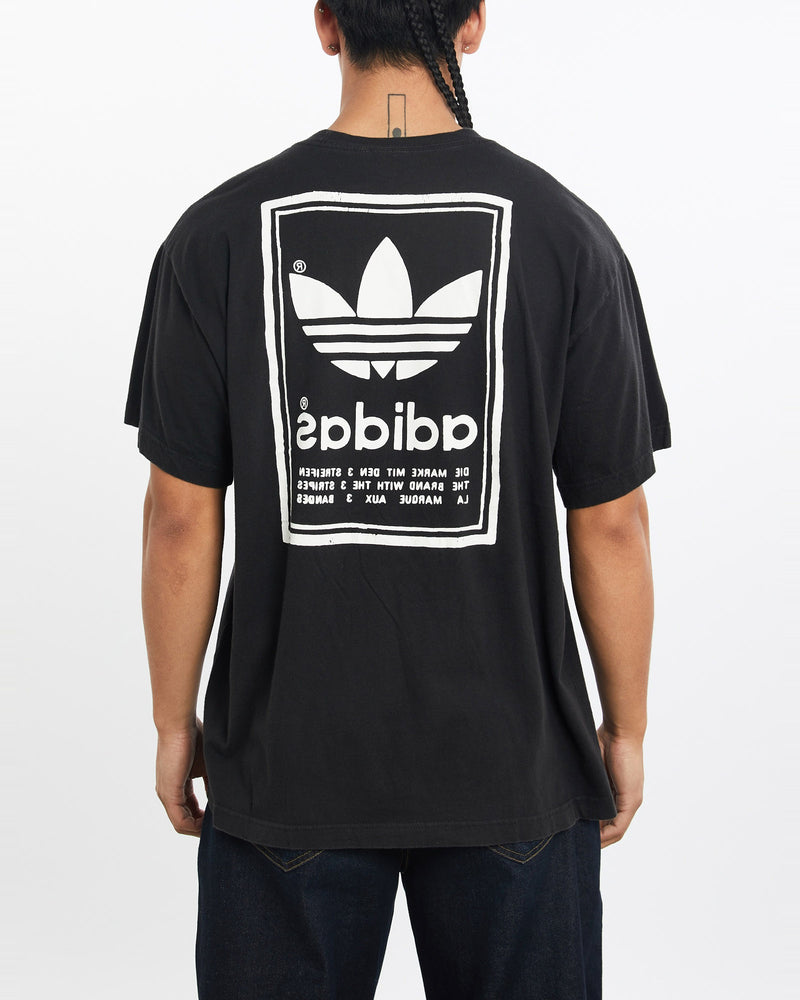 Vintage, Adidas, Tee, The Real Deal, size large, colour Black, newtown, sydney, australia, thrift store, opshop, preloved, secondhand, sustainable, retro, antique, 70s, 80s, 90s, 2000s, 00s, fashion, clothing, streetwear, trendy, garment, style, boutique, store, shop, archive, sale, cheap, best, top, T-Shirts