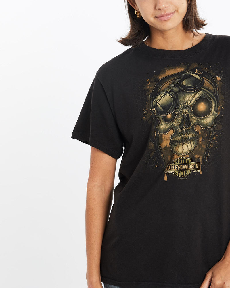 Harley, Davidson, Tee, The Real Deal, size small, colour Black, newtown, sydney, australia, thrift store, opshop, preloved, secondhand, sustainable, retro, antique, 70s, 80s, 90s, 2000s, 00s, fashion, clothing, streetwear, trendy, garment, style, boutique, store, shop, archive, sale, cheap, best, top, T-Shirts