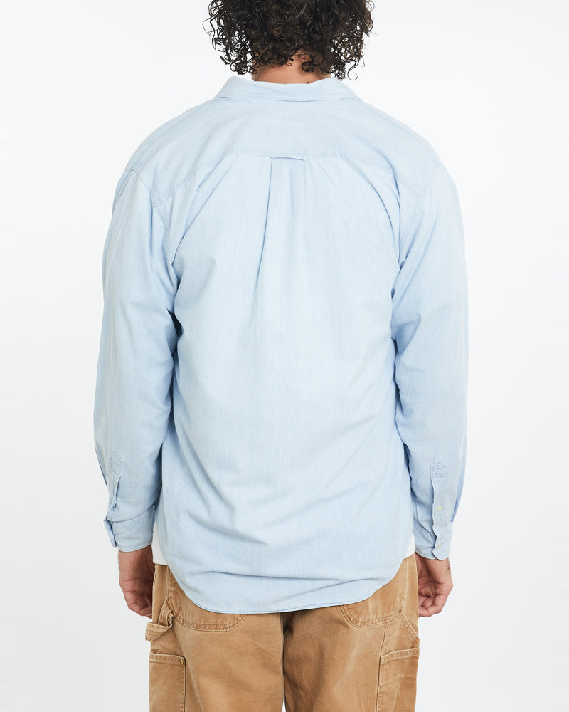 Vintage 90s Nautica Chambray Button Up Shirt <br>L , The Real Deal , newtown, sydney, australia, thrift store, opshop, preloved, secondhand, sustainable, retro, antique, 70s, 80s, 90s, 2000s, 00s, fashion, clothing, streetwear, trendy, garment, style, boutique, store, shop, archive, sale, cheap, best, top