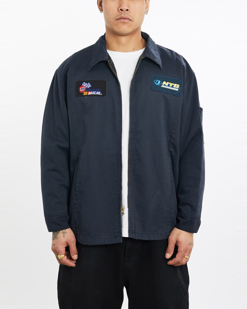Vintage, NASCAR, Racing, Mechanic, Jacket, The Real Deal, size extra large, colour Navy, newtown, sydney, australia, thrift store, opshop, preloved, secondhand, sustainable, retro, antique, 70s, 80s, 90s, 2000s, 00s, fashion, clothing, streetwear, trendy, garment, style, boutique, store, shop, archive, sale, cheap, best, top, Jackets