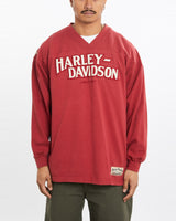 Vintage, Harley, Davidson, Jersey, Sweatshirt, The Real Deal, size large, colour Red, newtown, sydney, australia, thrift store, opshop, preloved, secondhand, sustainable, retro, antique, 70s, 80s, 90s, 2000s, 00s, fashion, clothing, streetwear, trendy, garment, style, boutique, store, shop, archive, sale, cheap, best, top, Sweats and hoodies