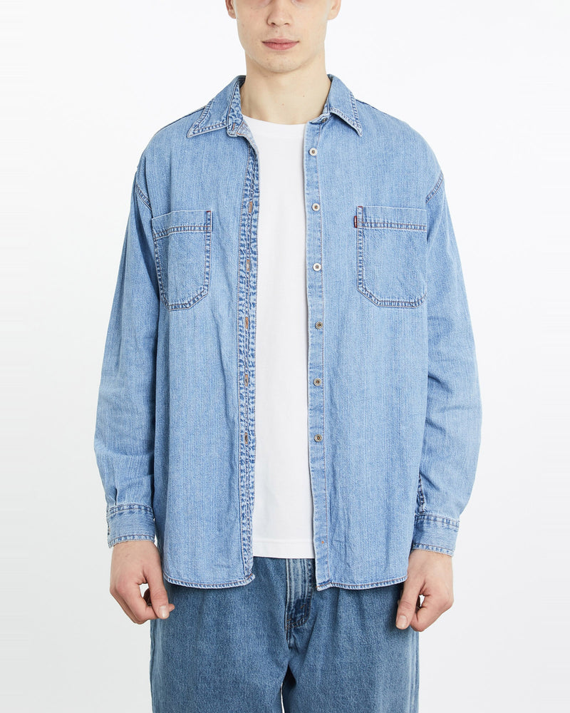 Vintage, Levi's, Denim, Button, Up, Shirt, The Real Deal, size extra large, colour Blue, newtown, sydney, australia, thrift store, opshop, preloved, secondhand, sustainable, retro, antique, 70s, 80s, 90s, 2000s, 00s, fashion, clothing, streetwear, trendy, garment, style, boutique, store, shop, archive, sale, cheap, best, top, Shirts