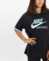 Vintage, Nike, Sportswear, Tee, The Real Deal, size extra small, colour Black, newtown, sydney, australia, thrift store, opshop, preloved, secondhand, sustainable, retro, antique, 70s, 80s, 90s, 2000s, 00s, fashion, clothing, streetwear, trendy, garment, style, boutique, store, shop, archive, sale, cheap, best, top, T-Shirts