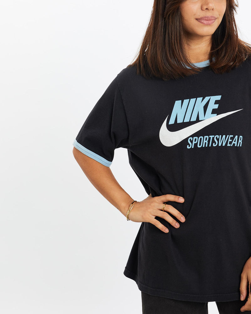 Vintage, Nike, Sportswear, Tee, The Real Deal, size extra small, colour Black, newtown, sydney, australia, thrift store, opshop, preloved, secondhand, sustainable, retro, antique, 70s, 80s, 90s, 2000s, 00s, fashion, clothing, streetwear, trendy, garment, style, boutique, store, shop, archive, sale, cheap, best, top, T-Shirts