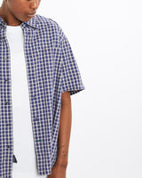 Vintage, Tommy, Hilfiger, Short, Sleeve, Button, Up, Shirt, The Real Deal, size medium, colour Black, newtown, sydney, australia, thrift store, opshop, preloved, secondhand, sustainable, retro, antique, 70s, 80s, 90s, 2000s, 00s, fashion, clothing, streetwear, trendy, garment, style, boutique, store, shop, archive, sale, cheap, best, top, Shirts