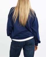 Vintage, 90s, NBA, Atlanta, Hawks, Sweatshirt, The Real Deal, size medium, colour Navy, newtown, sydney, australia, thrift store, opshop, preloved, secondhand, sustainable, retro, antique, 70s, 80s, 90s, 2000s, 00s, fashion, clothing, streetwear, trendy, garment, style, boutique, store, shop, archive, sale, cheap, best, top, Sweats and hoodies