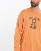 Vintage, Ralph, Lauren, Polo, Jeans, Co., Long, Sleeve, Tee, The Real Deal, size extra large, colour Orange, newtown, sydney, australia, thrift store, opshop, preloved, secondhand, sustainable, retro, antique, 70s, 80s, 90s, 2000s, 00s, fashion, clothing, streetwear, trendy, garment, style, boutique, store, shop, archive, sale, cheap, best, top, T-Shirts