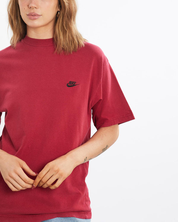 Vintage, 90s, Nike, Tee, The Real Deal, size medium, colour Burgundy, newtown, sydney, australia, thrift store, opshop, preloved, secondhand, sustainable, retro, antique, 70s, 80s, 90s, 2000s, 00s, fashion, clothing, streetwear, trendy, garment, style, boutique, store, shop, archive, sale, cheap, best, top, T-Shirts