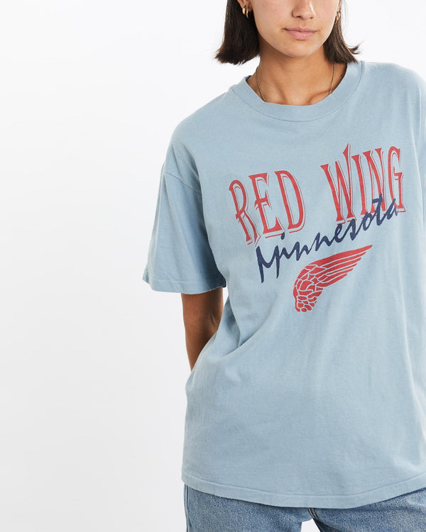 Vintage, 90s, Red, Wing,, Minnesota, Tee, The Real Deal, size small, colour Blue, newtown, sydney, australia, thrift store, opshop, preloved, secondhand, sustainable, retro, antique, 70s, 80s, 90s, 2000s, 00s, fashion, clothing, streetwear, trendy, garment, style, boutique, store, shop, archive, sale, cheap, best, top, T-Shirts