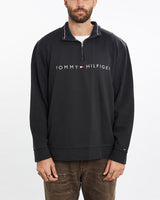 Vintage, Tommy, Hilfiger, Quarter, Zip, Sweatshirt, The Real Deal, size extra large, colour Navy, newtown, sydney, australia, thrift store, opshop, preloved, secondhand, sustainable, retro, antique, 70s, 80s, 90s, 2000s, 00s, fashion, clothing, streetwear, trendy, garment, style, boutique, store, shop, archive, sale, cheap, best, top, Sweats and hoodies