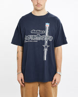 Vintage, 90s, NFL, Dallas, Cowboys, Tee, The Real Deal, size extra large, colour Navy, newtown, sydney, australia, thrift store, opshop, preloved, secondhand, sustainable, retro, antique, 70s, 80s, 90s, 2000s, 00s, fashion, clothing, streetwear, trendy, garment, style, boutique, store, shop, archive, sale, cheap, best, top, T-Shirts