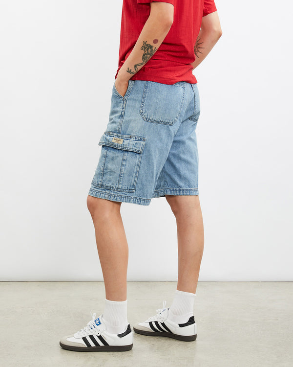 Vintage, Wrangler, Denim, Cargo, Shorts, The Real Deal, size 30", colour Blue, newtown, sydney, australia, thrift store, opshop, preloved, secondhand, sustainable, retro, antique, 70s, 80s, 90s, 2000s, 00s, fashion, clothing, streetwear, trendy, garment, style, boutique, store, shop, archive, sale, cheap, best, top, Shorts